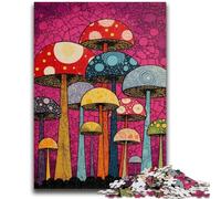 1000 Piece Jigsaw Puzzles for Teenagers Psychedelic Mushrooms 1000 Pieces for Adults,Quiz Game Wall Decoration Unique Birthday And Xmas Gifts (50x75cm)