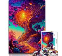 1000 Piece Jigsaw Puzzles for Teenagers Psychedelic Nature 1000 Piece Puzzle,for Educational Game Challenge Toy Deal As Gifts for The Whole Family (size 38x26cm)