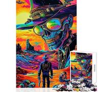1000 Piece Jigsaw Puzzles for Teenagers Psychedelic Sci-Fi Western Educational Game Tough Challenge Educational Toy Challenging Game Gifts (26X38cm)