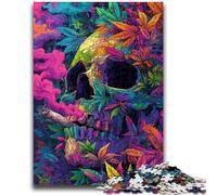 1000 Piece Jigsaw Puzzles for Teenagers Psychedelic Skull 1000 Pieces for Adults,Quiz Game Wall Decoration Unique Birthday And Xmas Gifts (50x75cm)