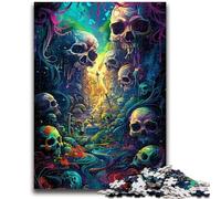 1000 Piece Jigsaw Puzzles for Teenagers Psychedelic Skull Road Help The Brain Exercise Addictive Toys to Cultivate Patience Perfect Decoration 26x38cm