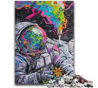 1000 Piece Jigsaw Puzzles for Teenagers Psychedelic Smoke Astronaut for And 14 Years And over Educational Challenge Fun Activities at Home, Birthday Gifts, Travel Gifts 26x38cm