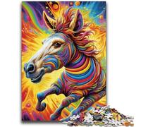1000 Piece Jigsaw Puzzles for Teenagers Psychedelic Zebra Teenager Jigsaw,Relax Games Is Ideal As A Gift for The Whole Family (26x38cm)