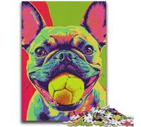 1000 Piece Jigsaw Puzzles for Teenagers Pug Playing Tennis 1000 Pieces for Adults,Classic Educational Games Beautiful Decoration (75x50cm)