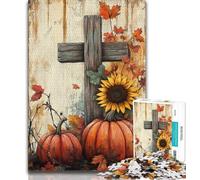 1000 Piece Jigsaw Puzzles for Teenagers Pumpkin Cross 1000 Piece Puzzle,Challenging Game for Is Ideal As A Gift for The Whole Family 38x26cm
