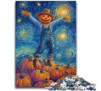 1000 Piece Jigsaw Puzzles for Teenagers Pumpkin Scarecrow Challenging Game Toys Deal As Gifts for The Whole Family for Ages 14+ 26x38cm