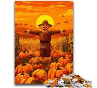 1000 Piece Jigsaw Puzzles for Teenagers Pumpkin Scarecrow Toys Educational Games Stress Relieving Parent-child Interaction for Ages 14+ 50x75cm