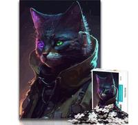 1000 Piece Jigsaw Puzzles for Teenagers Punk Cat 1000 Piece Jigsaw,Educational Stress Relief Toy Great Gifts And Toys (size 75x50cm)