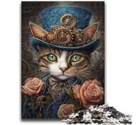 1000 Piece Jigsaw Puzzles for Teenagers Punk Cat Puzzles for Teenagers,Decompressing Intellectual Educational Toy Perfect Decoration (75x50cm)