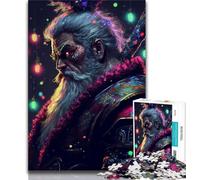 1000 Piece Jigsaw Puzzles for Teenagers Punk Santa Puzzles for Teenagers,Challenging Game Gifts for Is Ideal As A Gift for The Whole Family 75x50cm