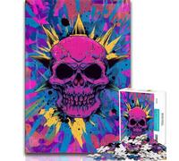 1000 Piece Jigsaw Puzzles for Teenagers Punk Skeleton Teenager Jigsaw,Birthday Present, Gifts, Wall Art for Age 14 Years Up 75x50cm