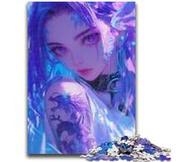1000 Piece Jigsaw Puzzles for Teenagers Purple Anime Girl Teenager Jigsaw,Birthday Present, Gifts, Wall Art for Age 14 Years Up (26x38cm)