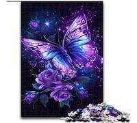 1000 Piece Jigsaw Puzzles for Teenagers Purple Butterfly, Help The Brain Exercise Addictive Toys to Cultivate Patience Enhance Memory (Size 26x38cm)