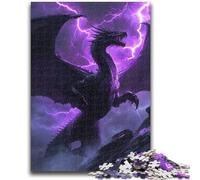 1000 Piece Jigsaw Puzzles for Teenagers Purple Flying Dragon 1000 Piece Puzzle,Educational Family Game Suitable for Desktop Decoration (75x50cm)