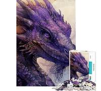 1000 Piece Jigsaw Puzzles for Teenagers Purple Legend Dragon Jigsaw Puzzle Relaxing Games Wall Decoration Deal As Gifts for The Whole Family (Size 38x52cm)