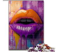 1000 Piece Jigsaw Puzzles for Teenagers Purple Lips, Educational Toys for Is Ideal As A Gift for The Whole Family for And 14 Years Old (Size 26x38cm)