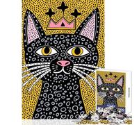 1000 Piece Jigsaw Puzzles for Teenagers Queen Cat Art Happy Shared Home Activity Thoughtful Festive Present Choice (38x52cm)