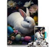 1000 Piece Jigsaw Puzzles for Teenagers Rabbit Easter Bunny Animal 1000 Piece Jigsaw,Educational Stress Relief Toy Great Gifts And Toys (size 75x50cm)