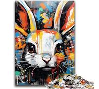 1000 Piece Jigsaw Puzzles for Teenagers Rabbit Graffiti 1000 Piece Puzzle,Challenging Family Activity Games DIY Toy for Home Wall Decor Gifts (50x75cm)