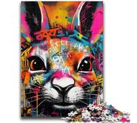 1000 Piece Jigsaw Puzzles for Teenagers Rabbit Graffiti Adult Puzzles,Challenging Game Gifts for Is Ideal As A Gift for The Whole Family (26x38cm)