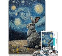 1000 Piece Jigsaw Puzzles for Teenagers Rabbit Under The Night Sky,Educational Games Home Decoration Birthday Present,Gifts,Wall Art (75x50cm)