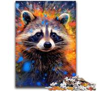 1000 Piece Jigsaw Puzzles for Teenagers Raccoon Teenager Jigsaw,Family Activity Fun at Home Activities, Birthday Present,Travel Gifts (26x38cm)