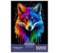 1000 Piece Jigsaw Puzzles for Teenagers Rainbow Fox Pop Art Fox Co Puzzles for Adults Family Games Staycation Kill Time Unique Birthday And Gifts 38x26cm/1000pcs