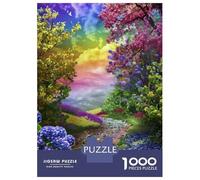 1000 Piece Jigsaw Puzzles for Teenagers Rainbow Garden Pathway Puzzle for Adults Brain Teaser Game Birthday Present Help The Brain Exercise 38x26cm/1000pcs