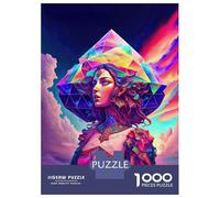 1000 Piece Jigsaw Puzzles for Teenagers Rainbow Geometry Goddess 3 Jigsaw for Adults Hands-on Game Pattern Assembly for Birthday, Chrismas 52x38cm/1000pcs