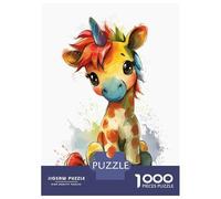 1000 Piece Jigsaw Puzzles for Teenagers Rainbow Giraffe Unicorn Teenager Puzzles Brain Teaser Game But Fun And Humorous Unique Birthday And Gifts 52x38cm/1000pcs