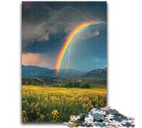 1000 Piece Jigsaw Puzzles for Teenagers Rainbow Lightning 1000 Pieces for Adults,Quiz Game Wall Decoration Unique Birthday And Xmas Gifts (26x38cm)