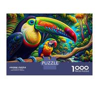 1000 Piece Jigsaw Puzzles for Teenagers Rainbow Toucan in Amazon Rainforest Puzzle for Adults Hands-on Game Wall Decoration Unique Birthday And Gifts 70x50cm/1000pcs