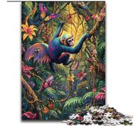1000 Piece Jigsaw Puzzles for Teenagers Rainforest Gibbon, for 14+ For Family Fun & Game Night Artists' Collection, Fine Arts (Size 26x38cm)