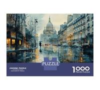 1000 Piece Jigsaw Puzzles for Teenagers Rainy Paris Street Scene Adult Puzzles Toy Wall Decor A Work of Art for Birthday, Chrismas 38x26cm/1000pcs