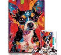 1000 Piece Jigsaw Puzzles for Teenagers Rat Terrier Dog,Challenging To Complete But Fun And Humorous Birthday Present,Gifts,Wall Art 38x26cm