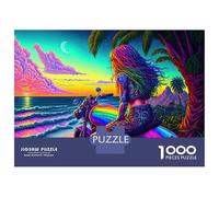 1000 Piece Jigsaw Puzzles for Teenagers Rebel Ride by The Ocean Adult Jigsaw Puzzle Brain Teaser Game Difficult Challenge Unique Birthday And Gifts 52x38cm/1000pcs