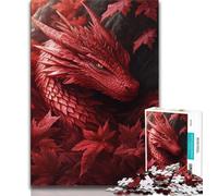 1000 Piece Jigsaw Puzzles for Teenagers Red Flying Dragon 1000 Piece Puzzle,Unique Birthday And Gifts for Age 14 Years Up 38x26cm