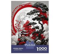 1000 Piece Jigsaw Puzzles for Teenagers Red Moon Sanctuary Jigsaw for Adults DIY Toys Pattern Assembly Help The Brain Exercise 70x50cm/1000pcs