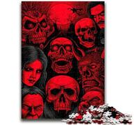 1000 Piece Jigsaw Puzzles for Teenagers Red Skull Challenging Game Toys for Is Ideal As A Gift for The Whole Family 50x75cm
