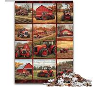 1000 Piece Jigsaw Puzzles for Teenagers Red Tractor Collage, Educational Toys for Is Ideal As A Gift for The Whole Family for And 14 Years Old (Size 50x75cm)