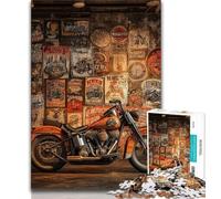 1000 Piece Jigsaw Puzzles for Teenagers Retro Motorcycle Teenager Jigsaw,Educational Games Home Decoration Suitable for Desktop Decoration (size 75x50cm)