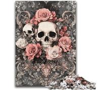 1000 Piece Jigsaw Puzzles for Teenagers Retro Skull Puzzles for Teenagers,Decompressing Intellectual Educational Toy Perfect Decoration (75x50cm)