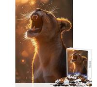 1000 Piece Jigsaw Puzzles for Teenagers Roaring Lioness in Golden Light Educational Toy Great Gifts And Toys Relaxing Games Help The Brain Exercise Size 50x75cm