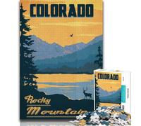 1000 Piece Jigsaw Puzzles for Teenagers Rocky Mountain Colorado,Family Entertainment Toys Is Ideal As A Gift for The Whole Family (75x50cm)