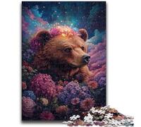 1000 Piece Jigsaw Puzzles for Teenagers Rose Brown Bear Family Fun Fun at Home Activities, Birthday Present,Travel Gifts, for And 14 Years Old 50x75cm