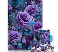 1000 Piece Jigsaw Puzzles for Teenagers Rose Butterfly Adult Jigsaw,Fun Activity for Home, Rainy Days Toys, Birthday Gifts 38x26cm