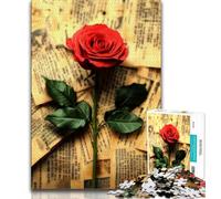 1000 Piece Jigsaw Puzzles for Teenagers Rose in The Book Puzzles,Educational Games Home Decoration Unique Home Decor And Gifts 26x38cm