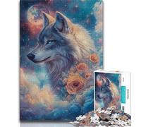 1000 Piece Jigsaw Puzzles for Teenagers Rose Wolf 1000 Piece Puzzle,Challenging Game for Is Ideal As A Gift for The Whole Family 38x26cm