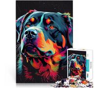 1000 Piece Jigsaw Puzzles for teenagers Rottweiler Colorful Dog learning educational is ideal as a gift for the whole family 50x70cm