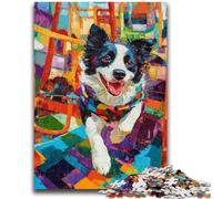 1000 Piece Jigsaw Puzzles for Teenagers Running Border Collie 1000 Pieces for Adults,Fun Activity for Home, Rainy Days Toys, Birthday Gifts (50x75cm)